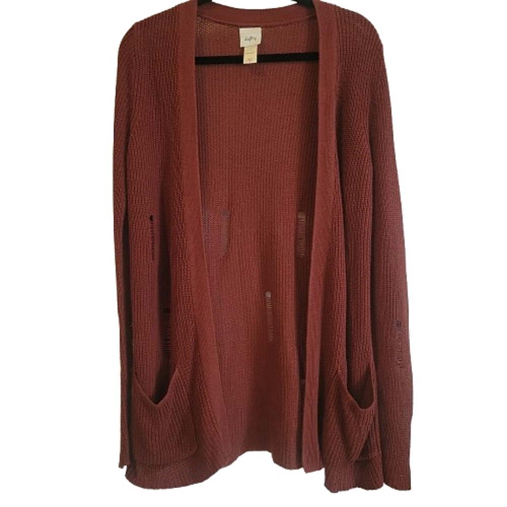 Daytrip Buckle Distressed Knit Cardigan size Small